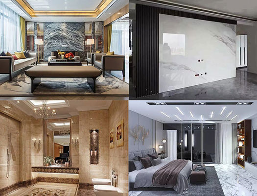 높은 광택이 나는 1220x2440mm 3 밀리미터 PVC 벽판지  PVC 대리석 재질이 UV 시트