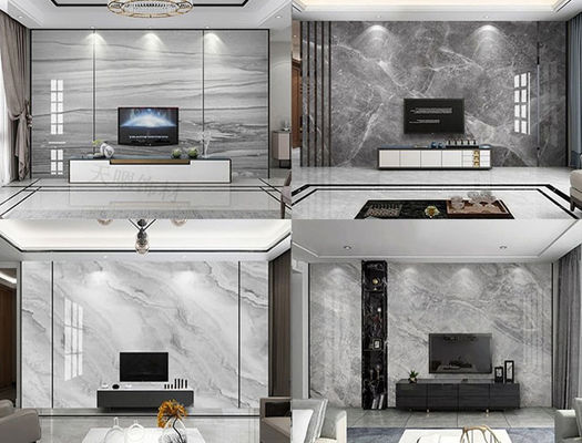 높은 광택이 나는 1220x2440mm 3 밀리미터 PVC 벽판지  PVC 대리석 재질이 UV 시트