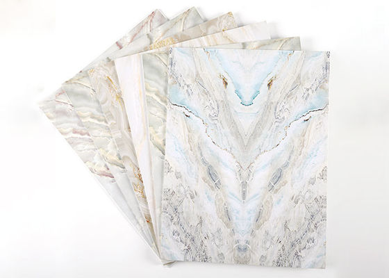 고급 높은 광택이 나는 1220x2440mm 3 밀리미터 PVC는 시트 내벽 장식에 대리석 무늬를 넣습니다