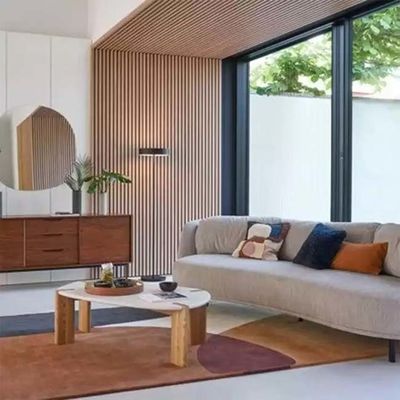 Easy Install No Painting  Required Wood Grain Outdoor Wpc Fluted Wall Panel Wpc Cladding