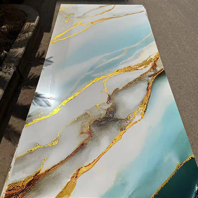 1220*2440mm 3D 디지털 인쇄 된 UV 대리석 엽 UV 보드 TV 벽 장식 보드