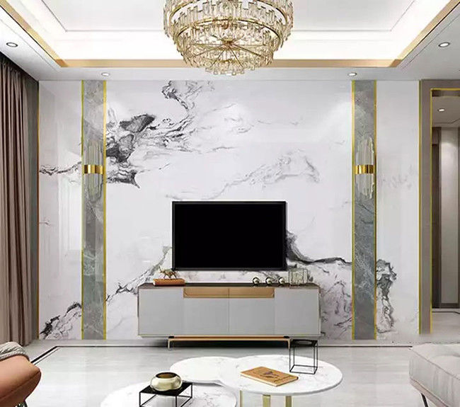 2 밀리미터 - 5 밀리미터 방수 내부 장식적 PVC 대리석 시트 UV 대리석 판넬